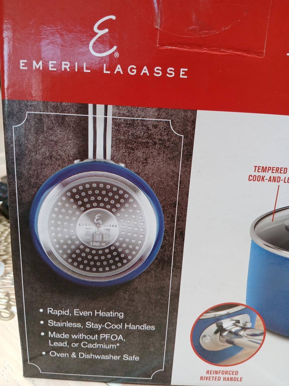 1.5QT Ceramic Nonstick Sauce Pan - Blue - Picture 3 of 11